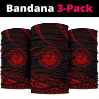 Hawaii Coat Of Arm Polynesian Bandana 3 - Pack - Red - Polynesian Pride
