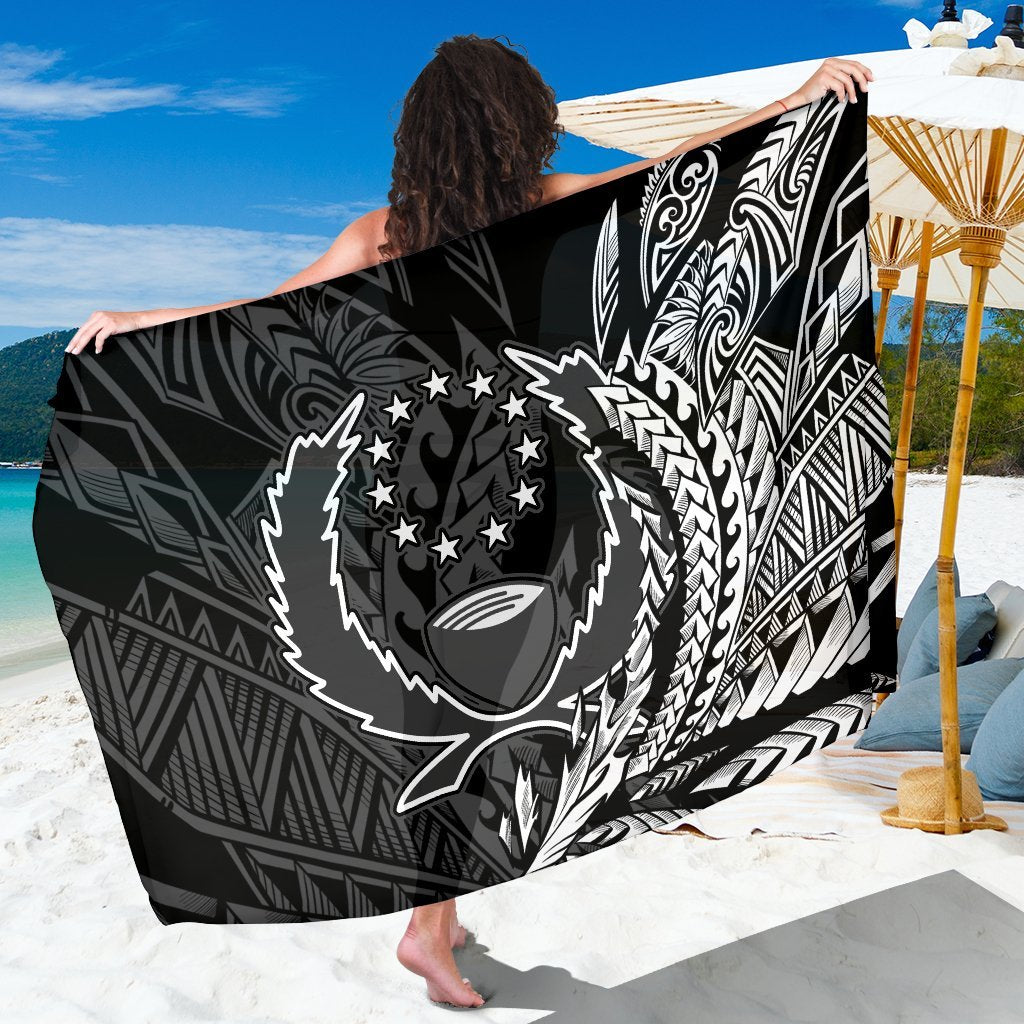 Pohnpei State Sarong - Wings Style Sarong - Pohnpei State One Size Black - Polynesian Pride