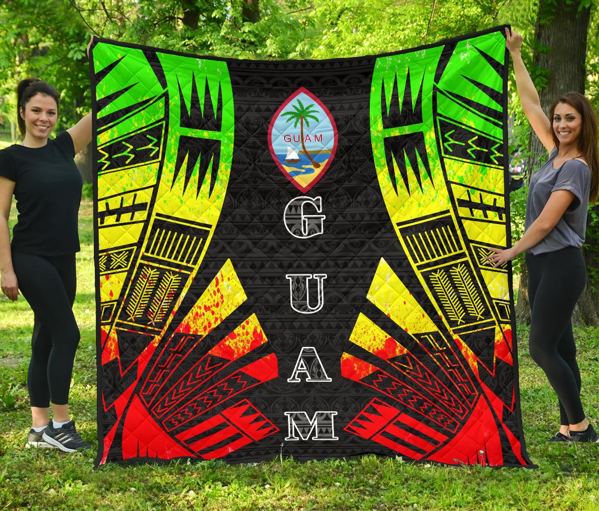 Guam Premium Quilt - Polynesian Tattoo Reggae - Polynesian Pride