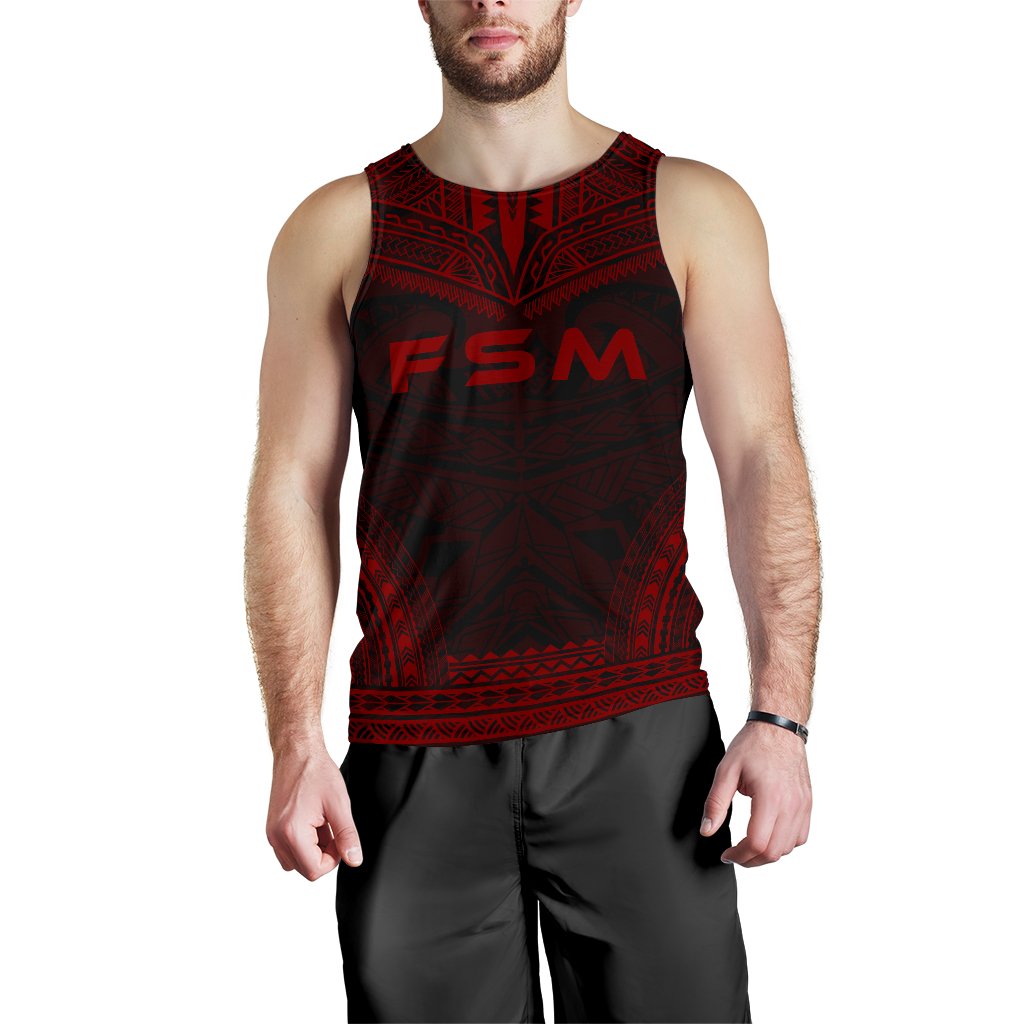 Federated States Of Micronesia Men's Tank Top - Polynesian Chief Red Version Red - Polynesian Pride