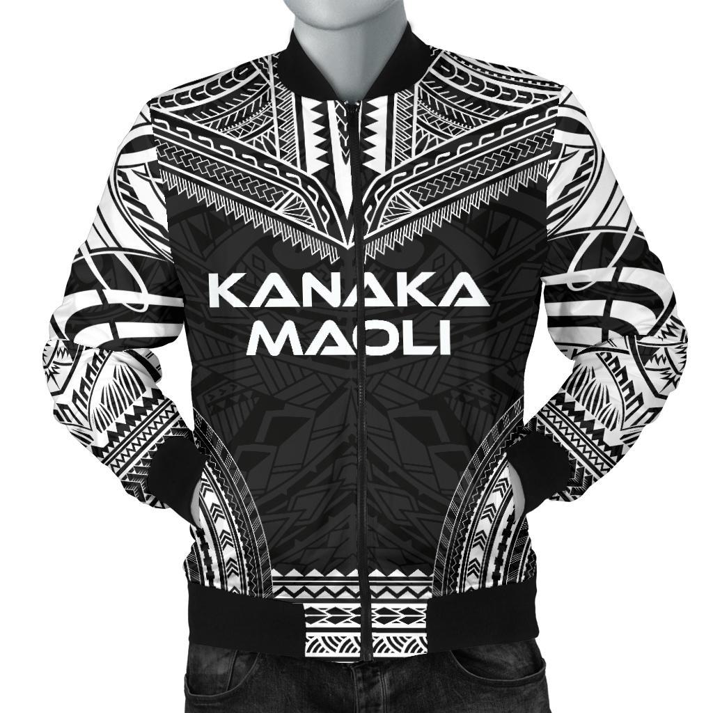 Kanaka Maoli Polynesian Chief Men's Bomber Jacket - Black Version Black - Polynesian Pride