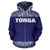 Tonga All Over Zip up Hoodie Polynesian Purple and White - Polynesian Pride