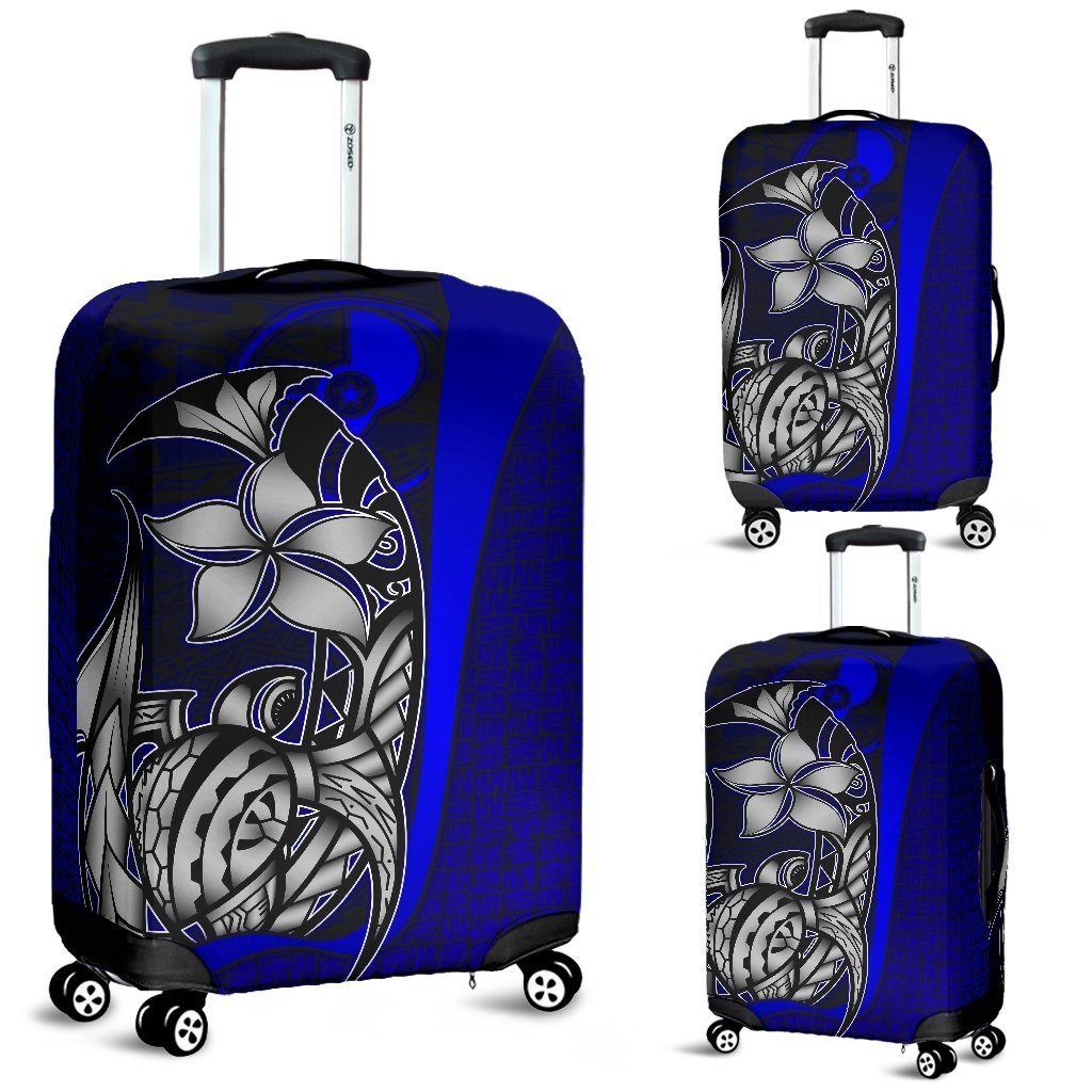 Yap Micronesian Luggage Covers Blue - Turtle With Hook Blue - Polynesian Pride