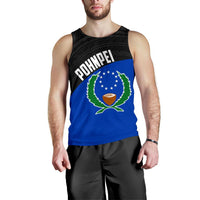 Pohnpei Men's Tank Top Coat Of Arms Wave Style Th95 - Polynesian Pride