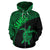 Samoa Zip up Hoodie Samoa Turtle Mermaid Polynesian Tattoo Green - Polynesian Pride