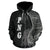 Papua New Guinea Polynesian Zip up Hoodie Coconut Tree Black - Polynesian Pride