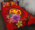 Hawaii Polynesian Custom Personalised Quilt Bed Set - Floral With Seal Red Red - Polynesian Pride