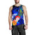 Federated States of Micronesia Men's Tank Top - Humpback Whale with Tropical Flowers (Blue) - Polynesian Pride