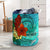 Papua New Guinea Laundry Basket - Custom Personalised Tropical Flowers Style Laundry Basket - Papua New Guinea One Size Blue - Polynesian Pride