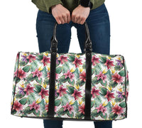 Tropical Palm Leaf White Hawaii Travel Bag Travel Bag One size Black - Polynesian Pride