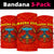 Hawaii Colorful Polynesian Mauna Kea Goddess Pele Bandana 3 - Pack - AH - Red - Polynesian Pride