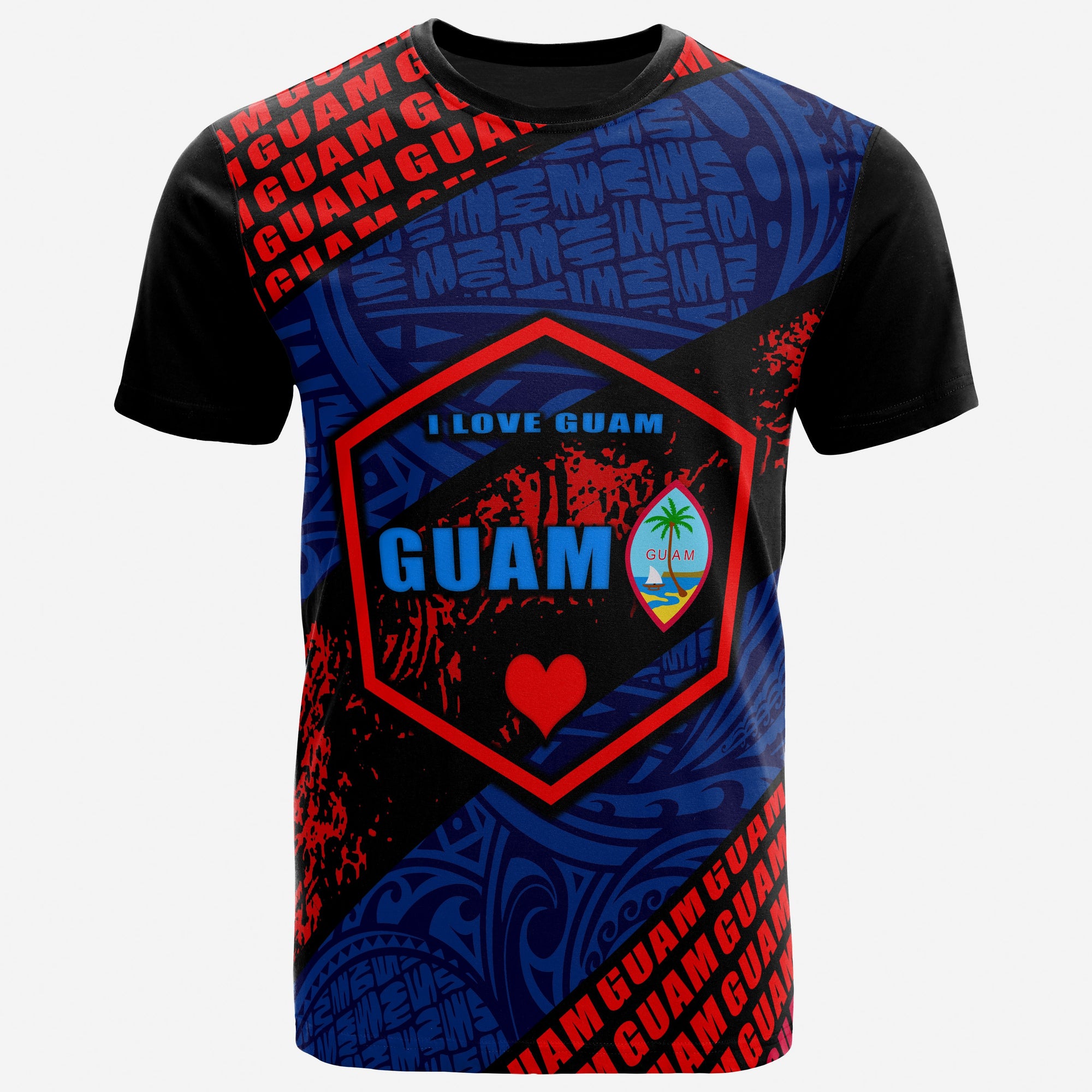 Guam T Shirt I Love Guam Unisex Black - Polynesian Pride