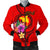Papua New Guinea Polynesian Men's Bomber Jacket - Floral With Seal Red Red - Polynesian Pride