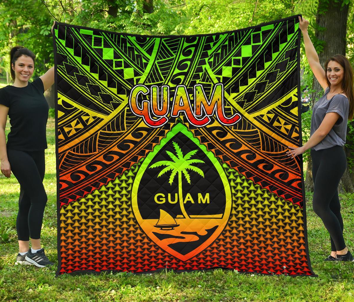 Polynesian Guam Premium Quilt - Reggae Vintage Polynesian Patterns - Polynesian Pride