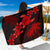 Hawaii Turtle Plumeria Coconut Tree Polynesian Sarong - Red Sarong One size Red - Polynesian Pride