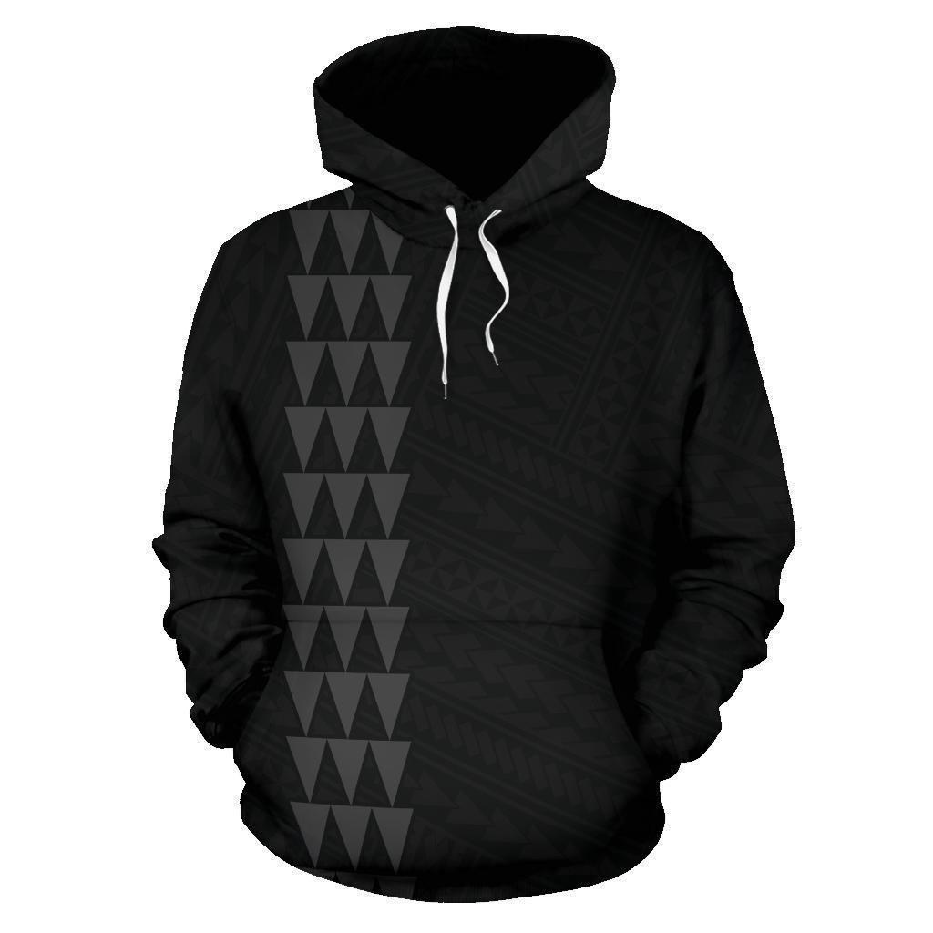 Polynesian Kakau Kanaka Maoli Map of Hawaii Custom Hoodie Grey - Polynesian Pride