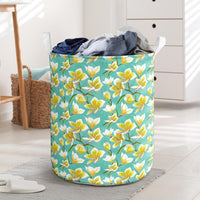 Tropical Plumeria Blue Hawaii Laundry Basket AH Laundry Basket - 1 One Size Blue - Polynesian Pride