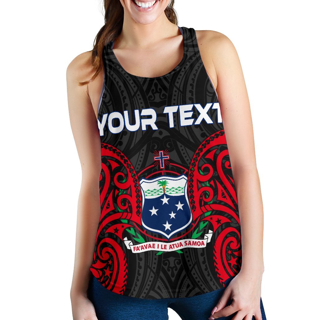 Samoa Polynesian Custom Personalised Women's Racerback Tank - Samoan Spirit - Polynesian Pride