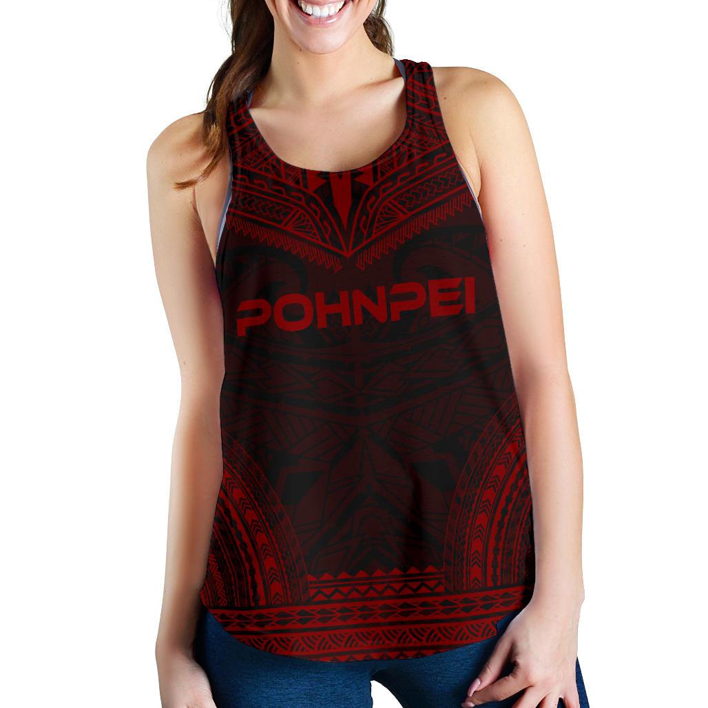 Pohnpei Women's Racerback Tank - Polynesian Chief Red Version Red - Polynesian Pride
