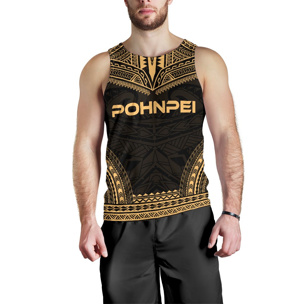 Pohnpei Men's Tank Top - Polynesian Chief Gold Version Gold - Polynesian Pride