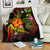 American Samoa Polynesian Premium Blanket - Legend of American Samoa (Reggae) White - Polynesian Pride