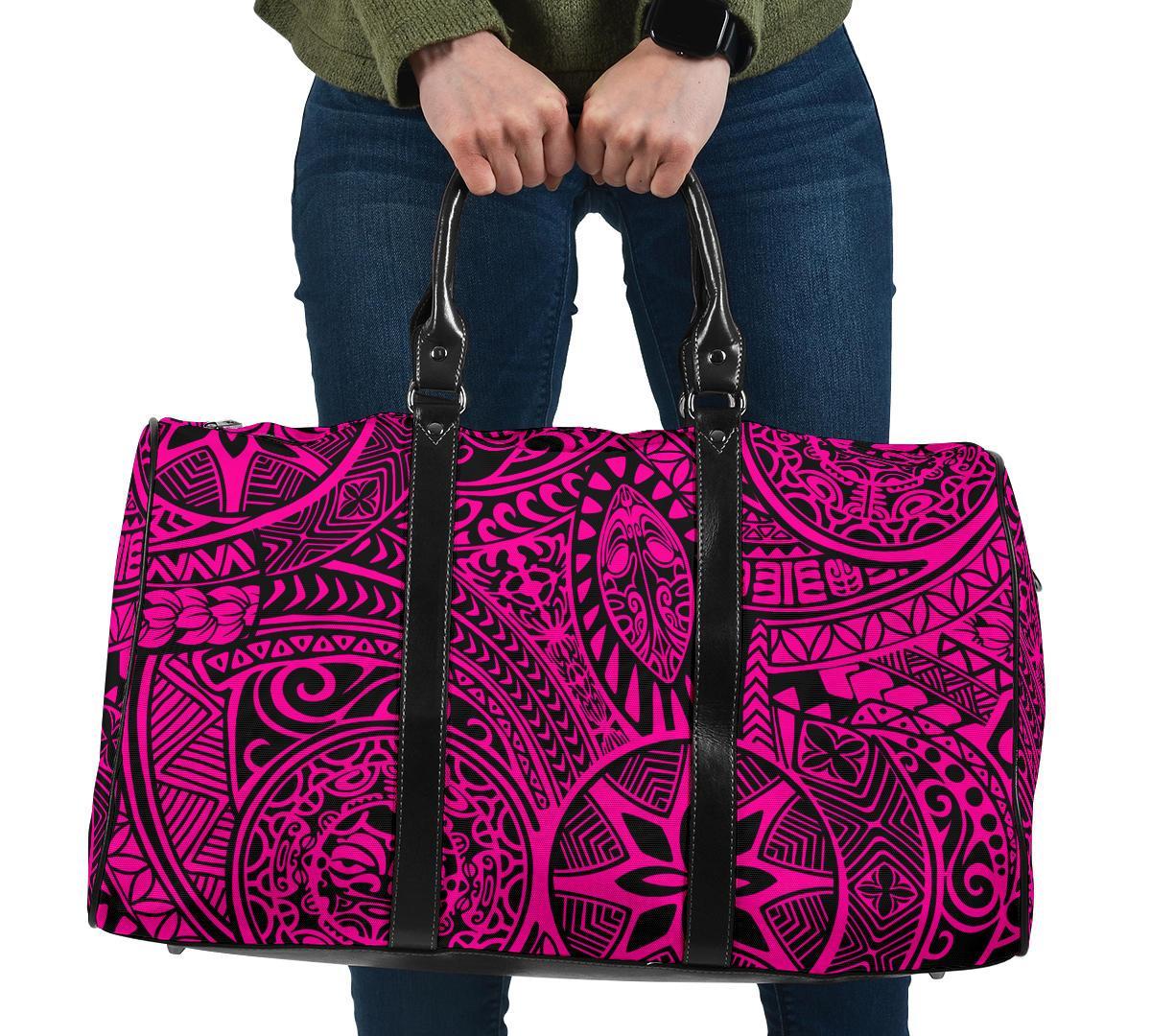 Polynesian Hawaiian Style Tribal Tattoo Pink Hawaii Travel Bag Travel Bag One size Pink - Polynesian Pride
