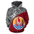 Tahiti Zip up Hoodie Tahiti Flag Polynesia Tattoo Red - Polynesian Pride