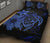 Hawaii Turtle Kanaka Map Hibiscus Poly Quilt Bed Set - Blue - Polynesian Pride