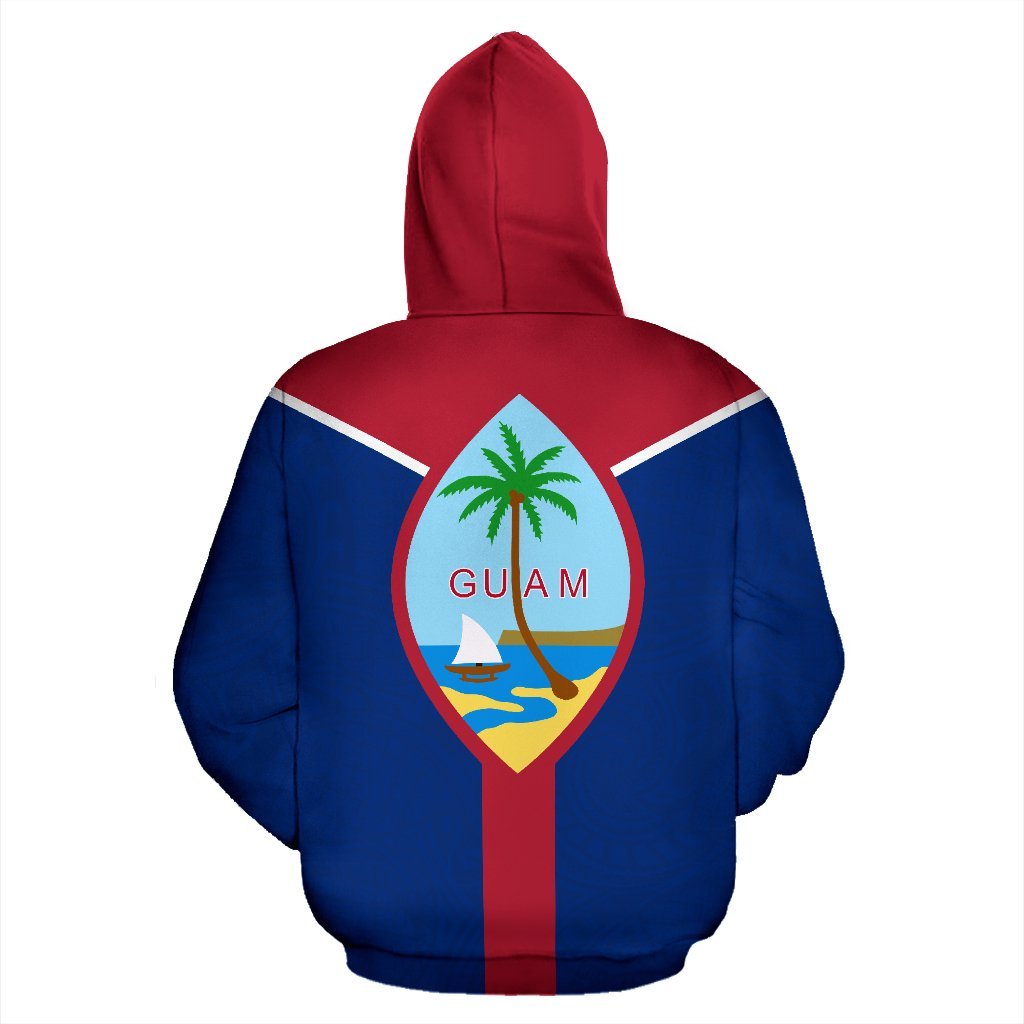 Guam Zip Hoodie Guam Flag Coat of Arms A6 - Polynesian Pride