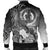 Vanuatu Custom Personalised Men's Bomber Jacket - Humpback Whale with Tropical Flowers (White) - Polynesian Pride