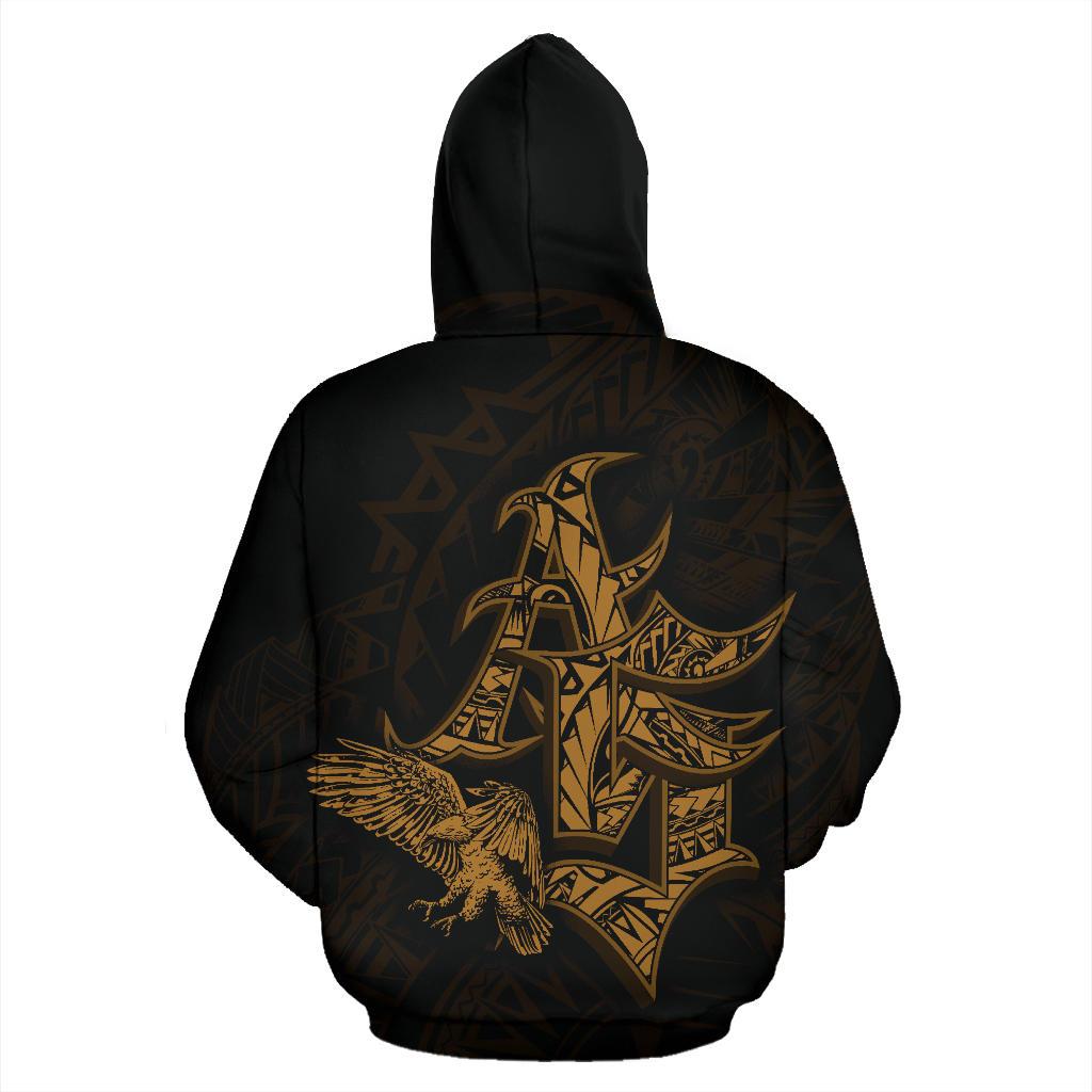 American Samoa Polynesian Hoodie Eagle Coat of rms Gold - Polynesian Pride