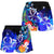 Vanuatu Women's Short - Humpback Whale with Tropical Flowers (Blue) - Polynesian Pride