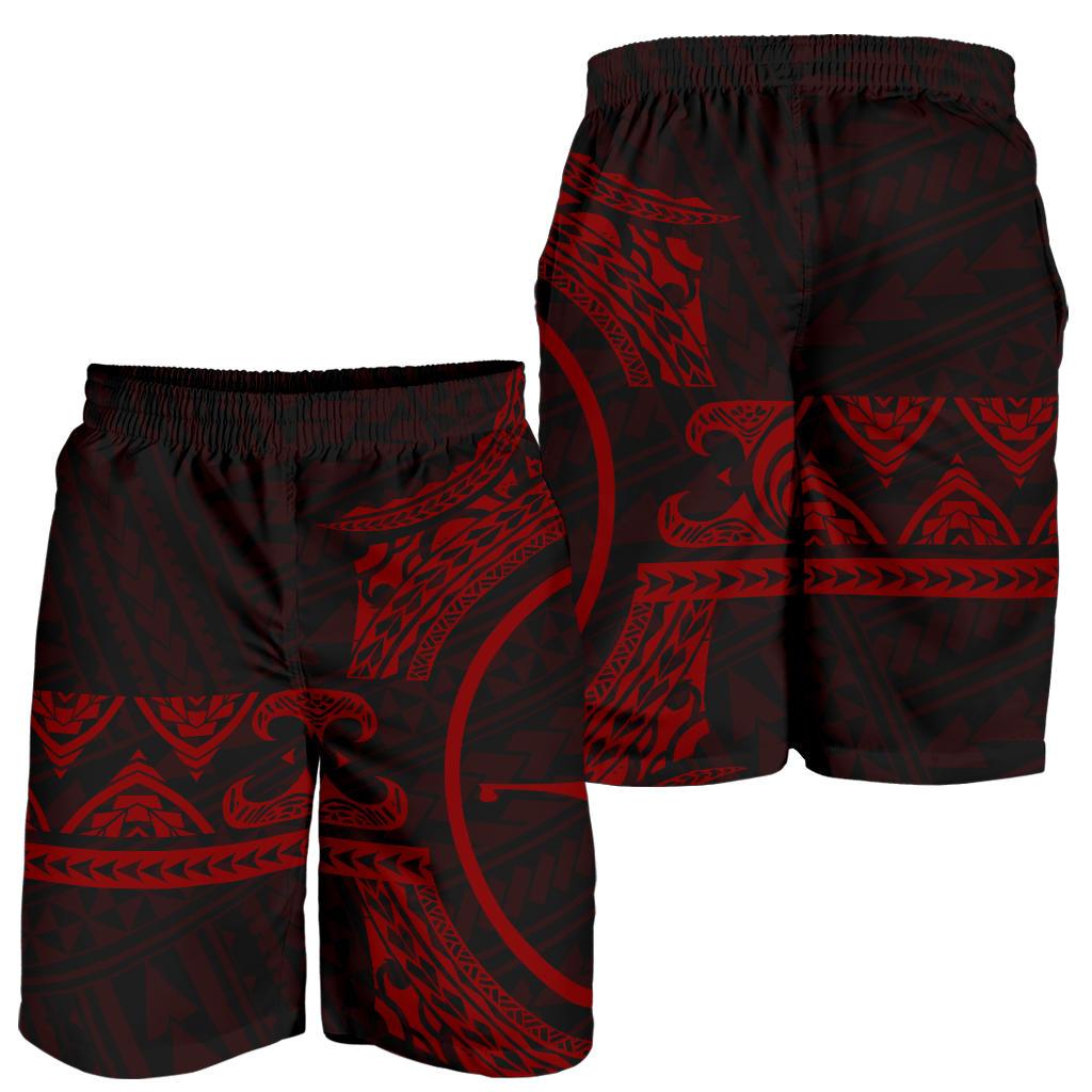 Yap Polynesian All Over Print Men's Short - Red Version - Polynesian Pride