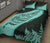 Paua Shell Maori Silver Fern Quilt Bed Set, Turquoise - Polynesian Pride