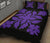 Hawaiian Quilt Bed Set Royal Pattern - Black And Purple - B2 Style - Polynesian Pride