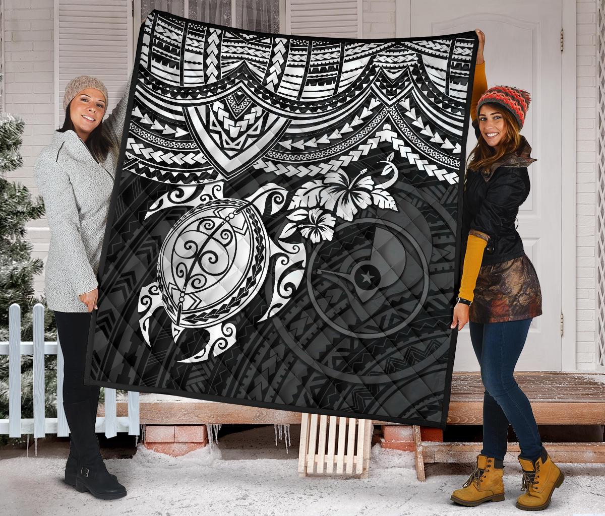 Yap Polynesian Premium Quilt - White Turtle - Polynesian Pride