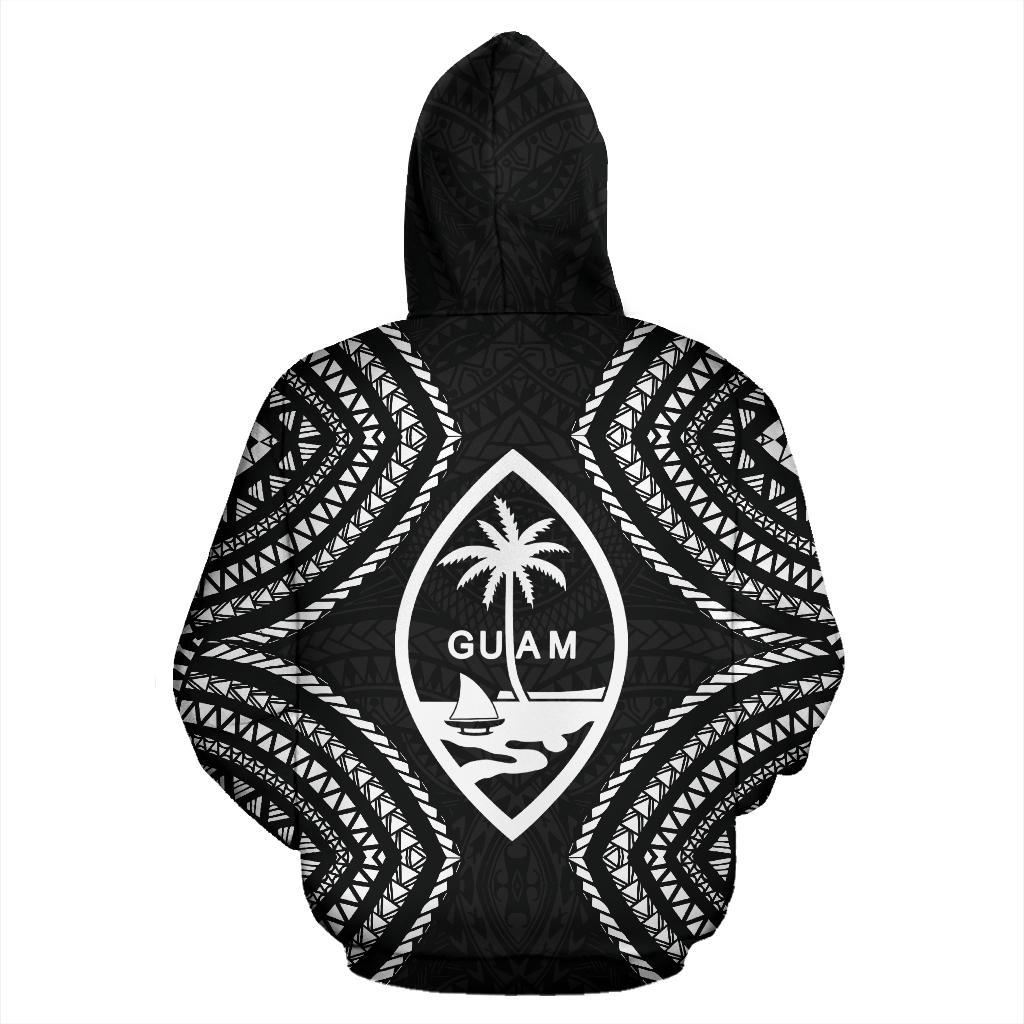 Guam Zip up Hoodie Micronesia Black Warrior Style - Polynesian Pride