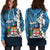 Fiji Polynesian Custom Personalised Hoodie Dress - Tribal Wave Tattoo Flag Style - Polynesian Pride