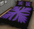 Hawaiian Royal Pattern Quilt Bed Set - Black And Purple - C3 Style - Polynesian Pride