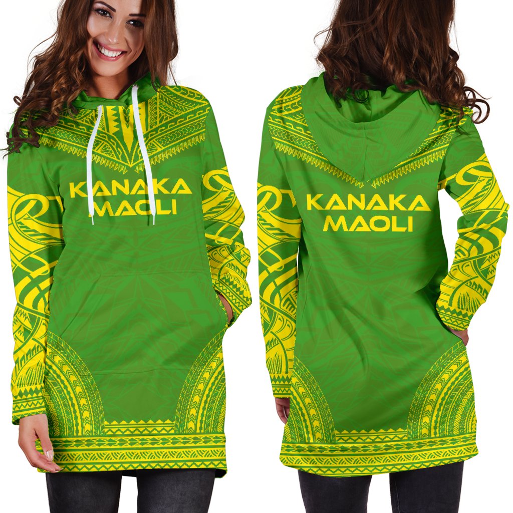 Kanaka Maoli Women's Hoodie Dress - Polynesian Flag Chief - Polynesian Pride