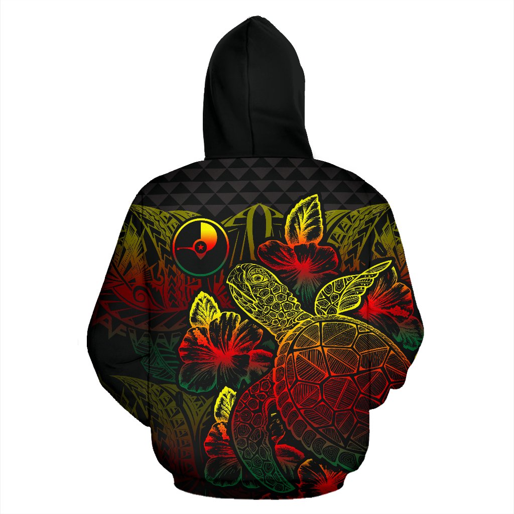 Yap Polynesian Hoodie Turtle Hibiscus Reggae - Polynesian Pride