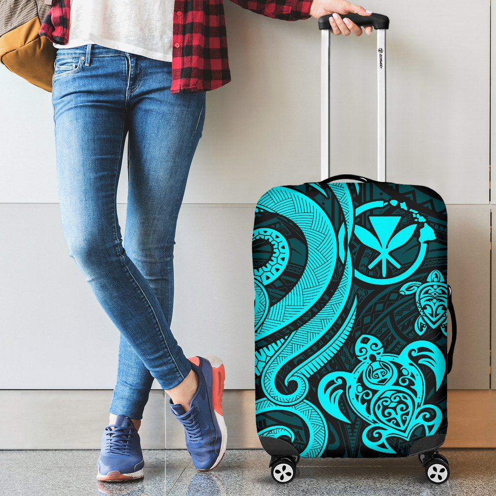Polynesian Hawaii (Kanaka Maoli) Luggage Covers - Turquoise Tentacle Turtle - Polynesian Pride