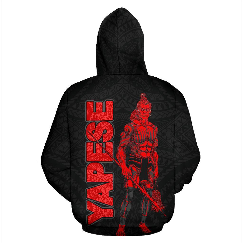 Yap Custom Zip up Hoodie Micronesia Yapese Warrior Red - Polynesian Pride
