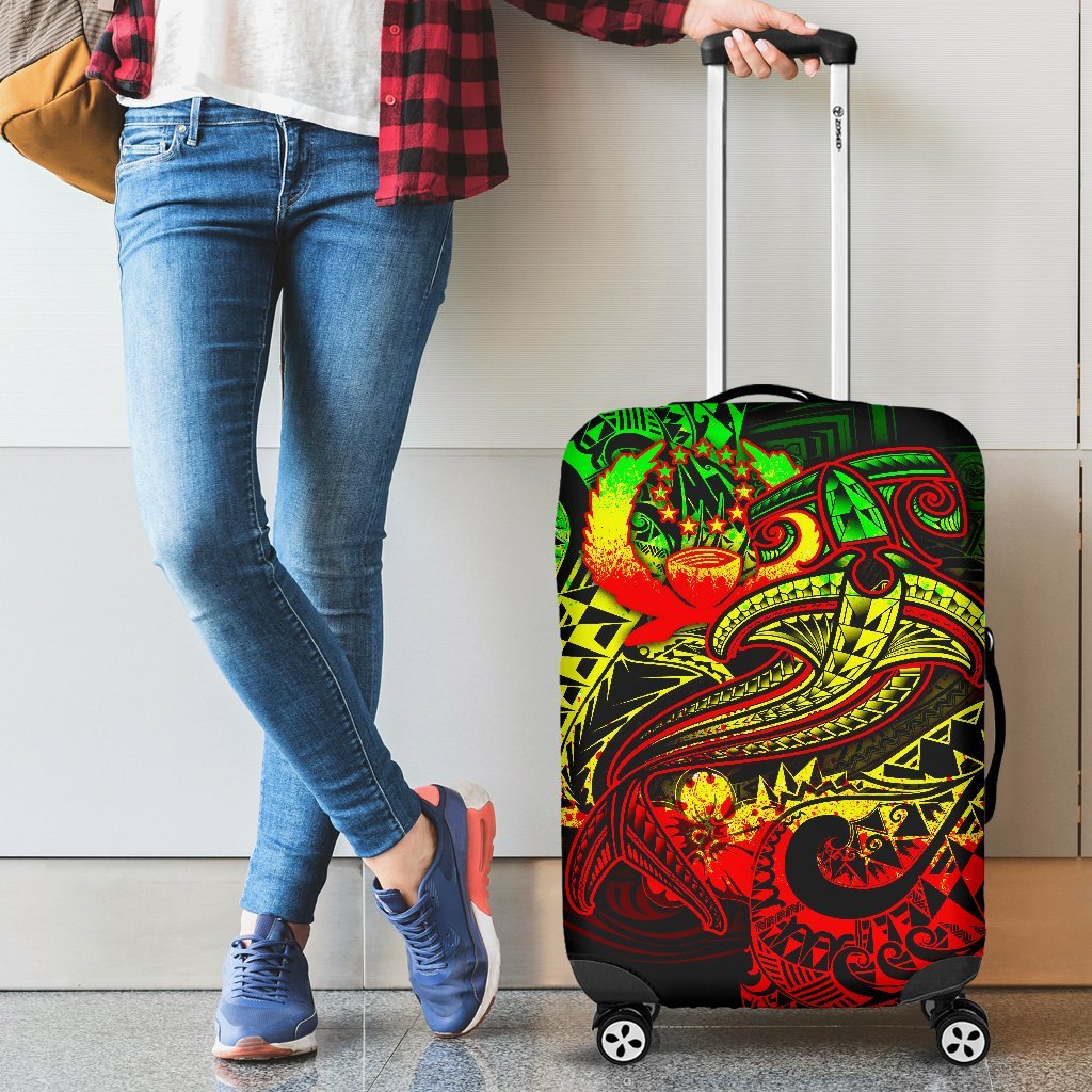 Pohnpei Luggage Covers - Reggae Shark Polynesian Tattoo Reggae - Polynesian Pride