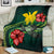 Papua New Guinea Polynesian Premium Blanket - Green Turtle Hibiscus - Polynesian Pride