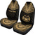 Marquesas Islands Custom Personalised Car Seat Cover - Tiki Face Polynesian Chief Tattoo Gold Version - Polynesian Pride