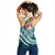 Papua New Guinea Polynesian Women's Racerback Tank - Summer Plumeria (Turquoise) - Polynesian Pride