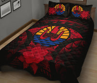 Tahiti Polynesian Quilt Bed Set Hibiscus Red - Polynesian Pride