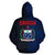 Samoa Zip up Hoodie Samoa Coat of Arms Half Polynesian Tattoo Style Blue - Polynesian Pride