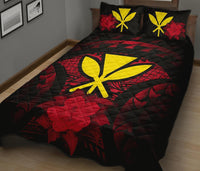Kanaka Maoli (Hawaii) Polynesian Quilt Bed Set Hibiscus Red - Polynesian Pride